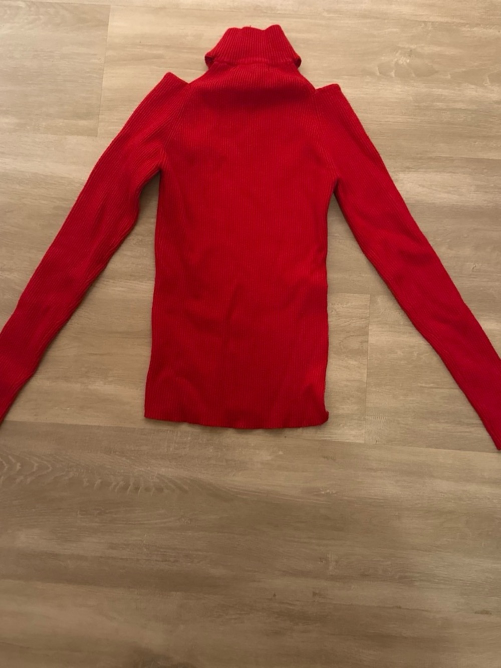 Catherine Malandrino Red Ribbed Turtleneck Sweater